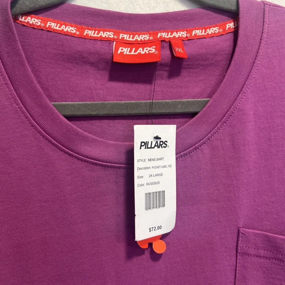 Men's Short Sleeve PILLARS  2XL Pocket Label Tee MRSP $72‎